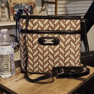 Brighton BAG PURSE JOURNEY CROSSBODY BROWN BLACK LEATHER $365 NEW